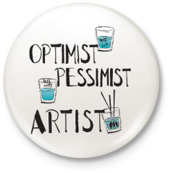 printfashion glass. artist. b - Kitűző, hűtőmágnes - Fehér (15689049)