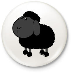 printfashion Fekete bárány - Kitűző, hűtőmágnes - Fehér (10296822)