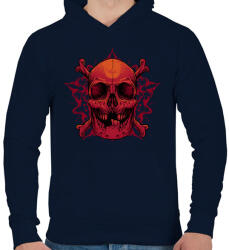 printfashion Mandala koponya - Férfi kapucnis pulóver - Sötétkék (5542781)