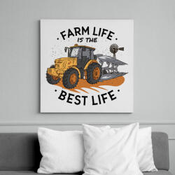 printfashion Farm - trakrtor - a legjobb életmód - Vászonkép - Fehér (6639196)