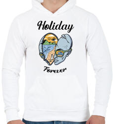 printfashion Holiday forever - Nyaralás - Férfi kapucnis pulóver - Fehér (6866399)
