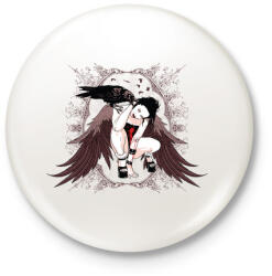 printfashion Holló lány - Kitűző, hűtőmágnes - Fehér (3073536)