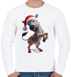 printfashion Táncoló karácsonyi party zebra - Férfi pulóver - Fehér (15262827)