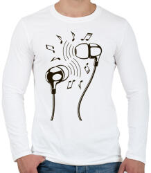 printfashion fejhallgató - Férfi hosszú ujjú póló - Fehér (15211427)