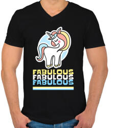 printfashion MESES - Férfi V-nyakú póló - Fekete (10887801)