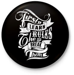 printfashion Szabályok - Kitűző, hűtőmágnes - Fekete (3093741)