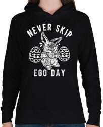 printfashion (L)egg day - Női kapucnis pulóver - Fekete (15877664)