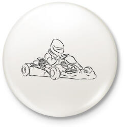 printfashion gokart - Kitűző, hűtőmágnes - Fehér (15879245)