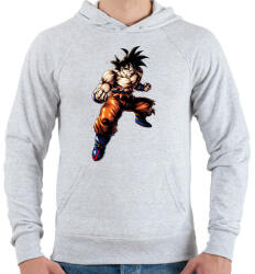 printfashion dragon ball super-saiyan-god - Férfi kapucnis pulóver - Sport szürke (4191687)