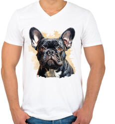 printfashion Kutya - Férfi V-nyakú póló - Fehér (16274657)
