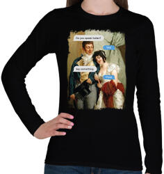 printfashion Do you speak italian? - Reneszánsz kép - Női hosszú ujjú póló - Fekete (7085537)