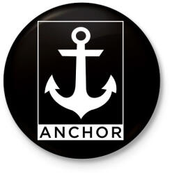 printfashion Anchor - Kitűző, hűtőmágnes - Fekete (3103920)