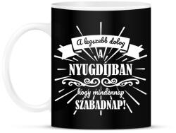 printfashion A legszebb dolog a nyugdíjban - fehér - Bögre - Fekete (7310689)