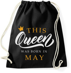 printfashion THIS QUEEN WAS BORN IN MAY - Sportzsák, Tornazsák - Fekete (5493911)
