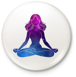 printfashion Meditáció - Kitűző, hűtőmágnes - Fehér (14518081)