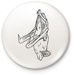 printfashion Lógó denevér - Kitűző, hűtőmágnes - Fehér (13251781)