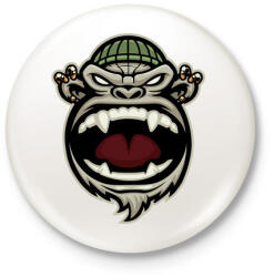 printfashion Gangsta Monkey - Kitűző, hűtőmágnes - Fehér (3087832)