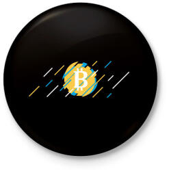 printfashion BITCOIN 4 EVER 64 - Kitűző, hűtőmágnes - Fekete (6203455)