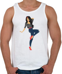 printfashion Pin up lány - Férfi atléta - Fehér (5158128)