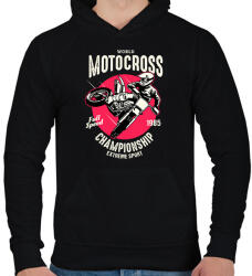printfashion Motocross - Férfi kapucnis pulóver - Fekete (13735472)