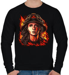 printfashion Női tűzoltó - Férfi pulóver - Fekete (13529901)