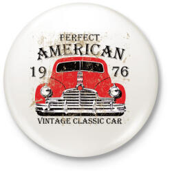 printfashion amerikai klasszikus autójelzés - Kitűző, hűtőmágnes - Fehér (4633656)