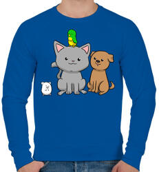 printfashion Kis kedvencek - Férfi pulóver - Királykék (2536359)