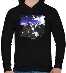printfashion minecraft ló (képregény stílus) - Férfi kapucnis pulóver - Fekete (14646285)