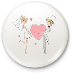 printfashion szerelem - Kitűző, hűtőmágnes - Fehér (4692314)