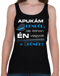 printfashion Apukám Rendőr - Női atléta - Fekete (933512)