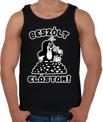 printfashion Beszólt elástam - kisvakond 2 - Férfi atléta - Fekete (1528043)