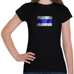 printfashion Kéksáv minimál - Női póló - Fekete (6082078)