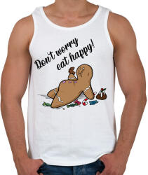 printfashion Don't worry eat happy - Férfi atléta - Fehér (14946578)