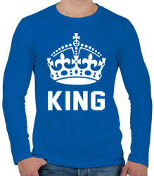 printfashion KING - Férfi hosszú ujjú póló - Királykék (921336)