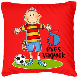 printfashion 5 éves vagyok" kisfiúknak - Párnahuzat, Díszpárnahuzat - Piros (13460104)