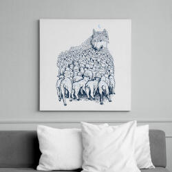 printfashion Farkashegy - Vászonkép - Fehér (6619872)