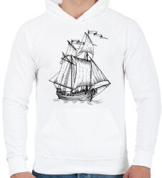 printfashion Hajó - Férfi kapucnis pulóver - Fehér (13800034)