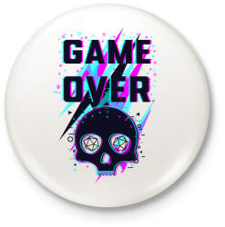 printfashion Game Over (világos) - Kitűző, hűtőmágnes - Fehér (4981136)