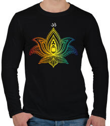 printfashion Indiai virág - Férfi hosszú ujjú póló - Fekete (7633869)