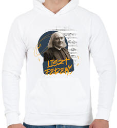 printfashion Liszt Ferenc - Férfi kapucnis pulóver - Fehér (7642826)