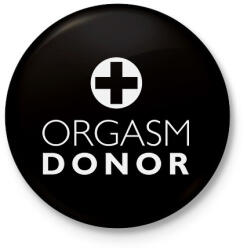 printfashion orgasm-donor-white - Kitűző, hűtőmágnes - Fekete (3094532)