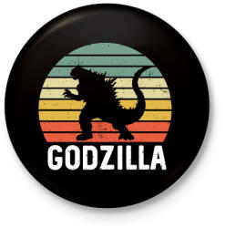 printfashion Godzilla - Kitűző, hűtőmágnes - Fekete (3101312)