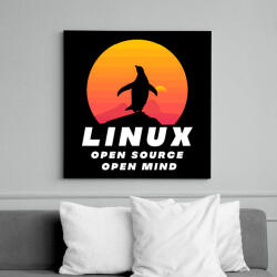 printfashion Linux - open source - Vászonkép - Fekete (6655096)
