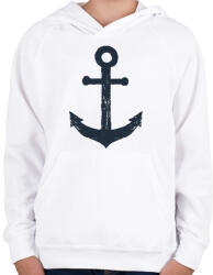 printfashion Anchor drawing - Gyerek kapucnis pulóver - Fehér (1616661)