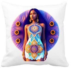 printfashion Mandala ruhás lány - Párnahuzat, Díszpárnahuzat - Fehér (14702785)