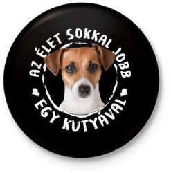 printfashion Jack Russel Terrier - Kitűző, hűtőmágnes - Fekete (5440486)