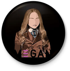 printfashion Megan - Kitűző, hűtőmágnes - Fekete (13161772)