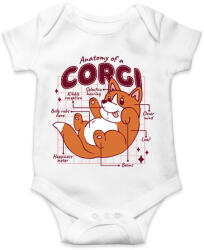 printfashion Corgi anatómia - Baba Body - Fehér (13390072)