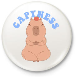 printfashion Capybara - Capyness - Kitűző, hűtőmágnes - Fehér (13400685)
