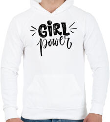 printfashion Girl power - Férfi kapucnis pulóver - Fehér (383211)